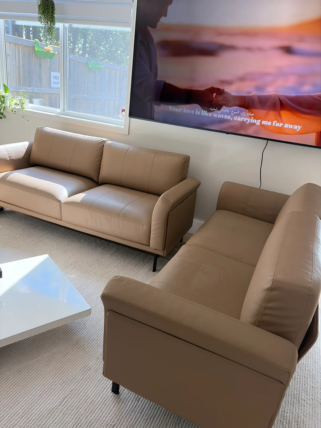 Tan Leather Sofa