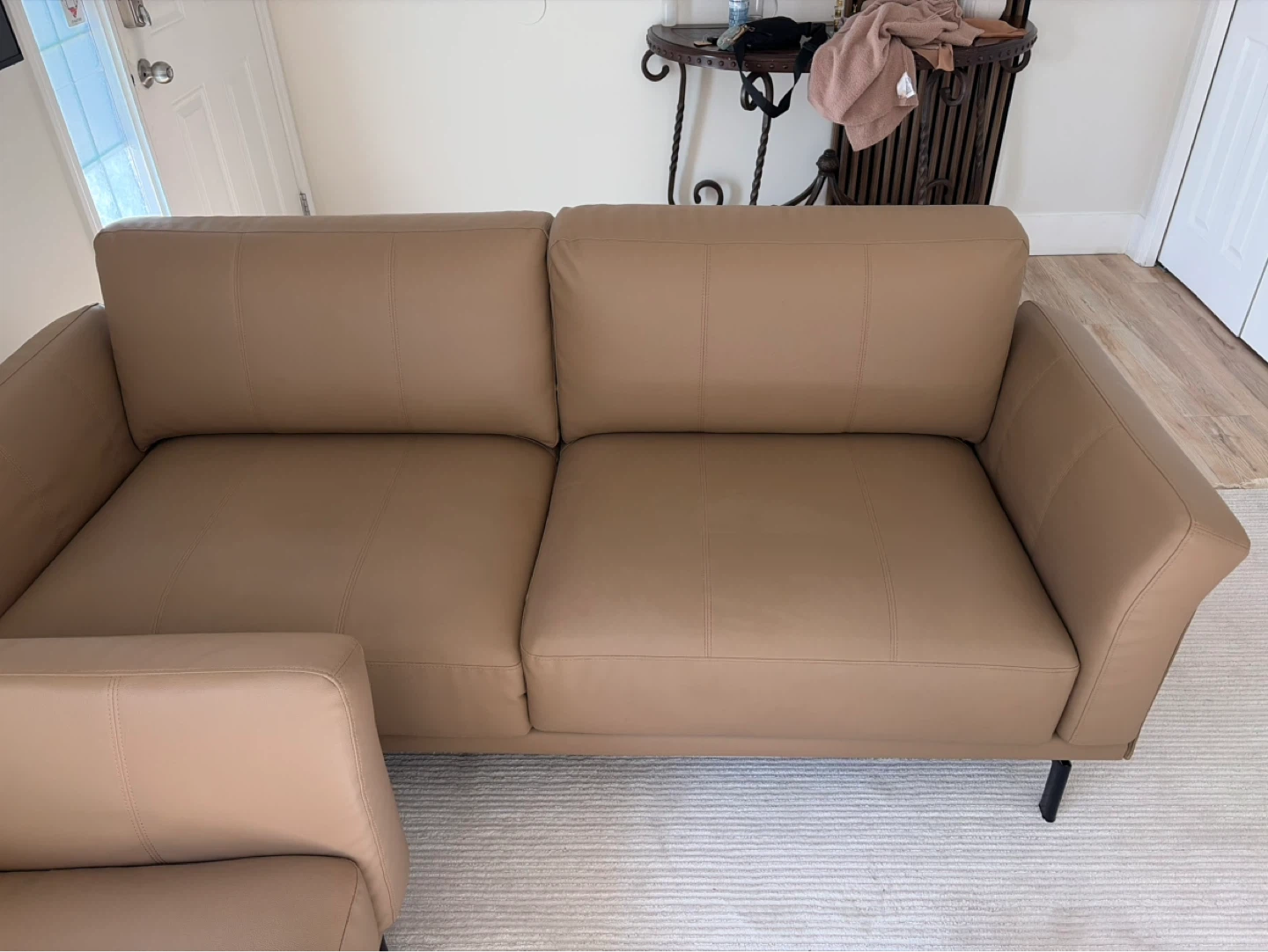 Tan Leather Sofa - photo 2