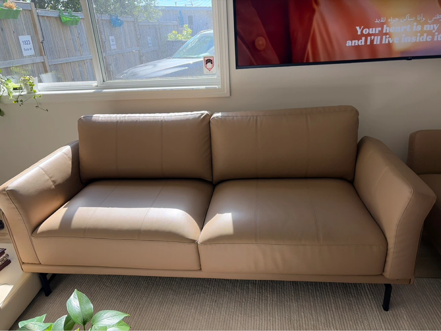 Tan Leather Sofa - photo 3