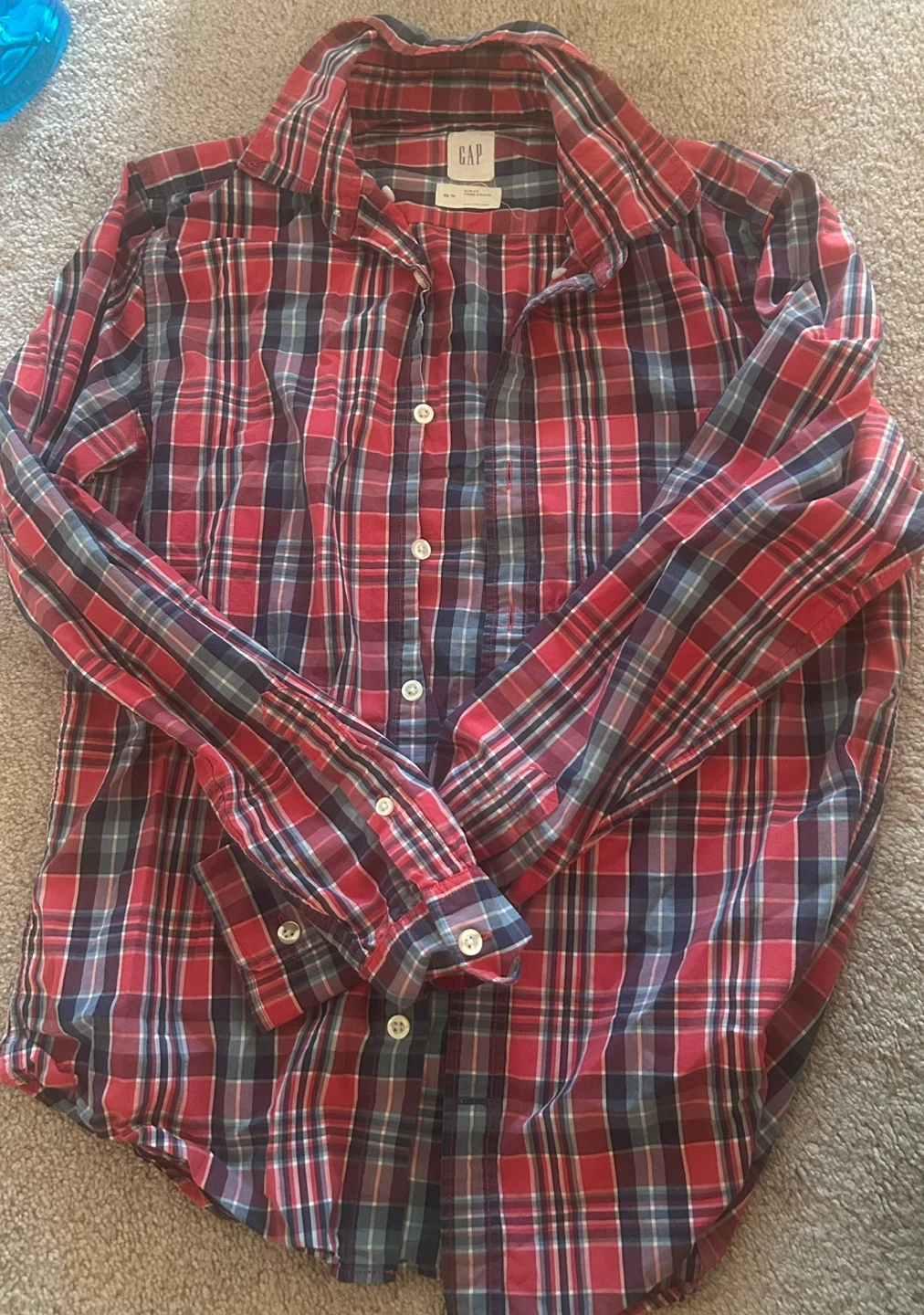GAP Plaid Slim Fit Long Sleeve Shirt XS