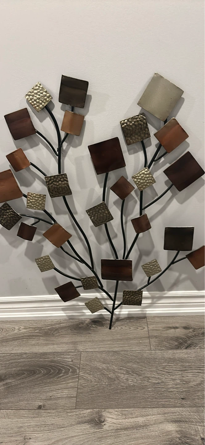 Large Metal Wall Art Décor – Modern Abstract Leaf Design - photo 2