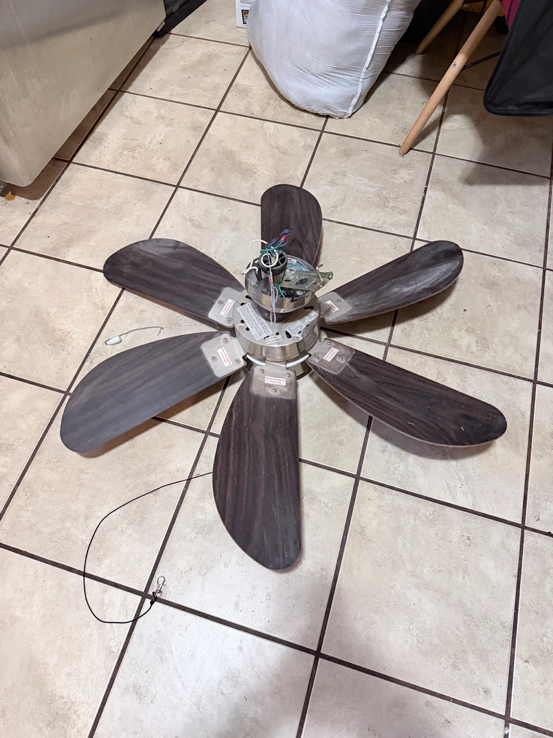 Ceiling Fan with Dark Wood Blades