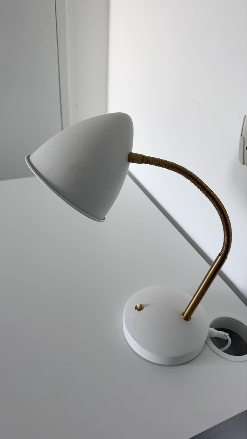 White Gooseneck Desk Lamp - photo 2