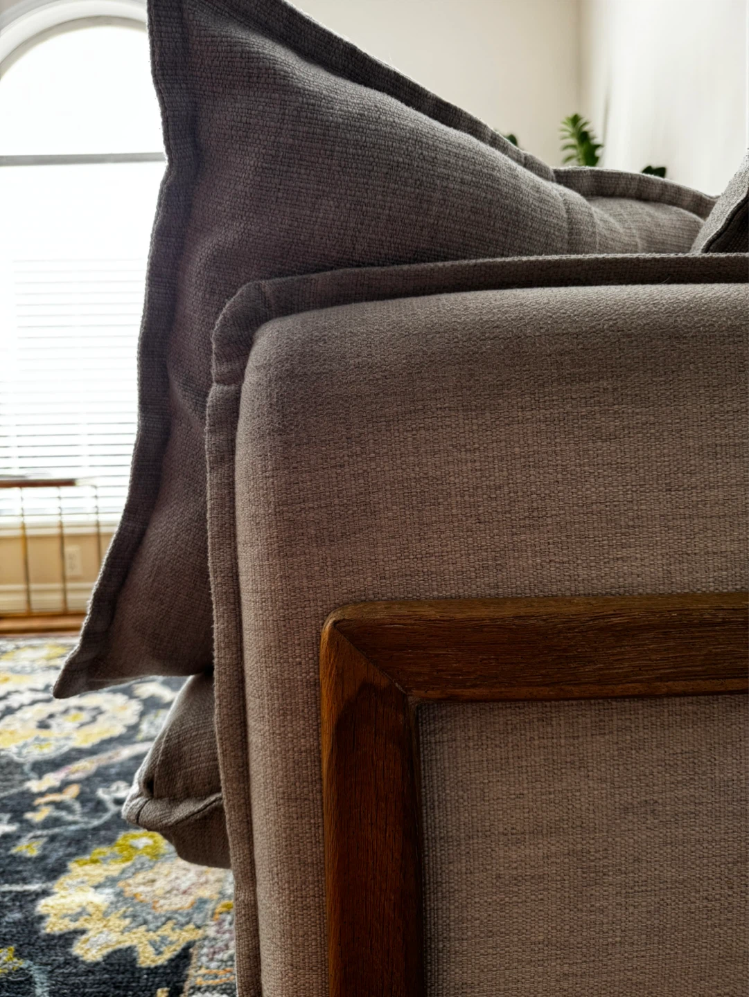Light Grey down feather Sofa with Wood Accents - photo 5