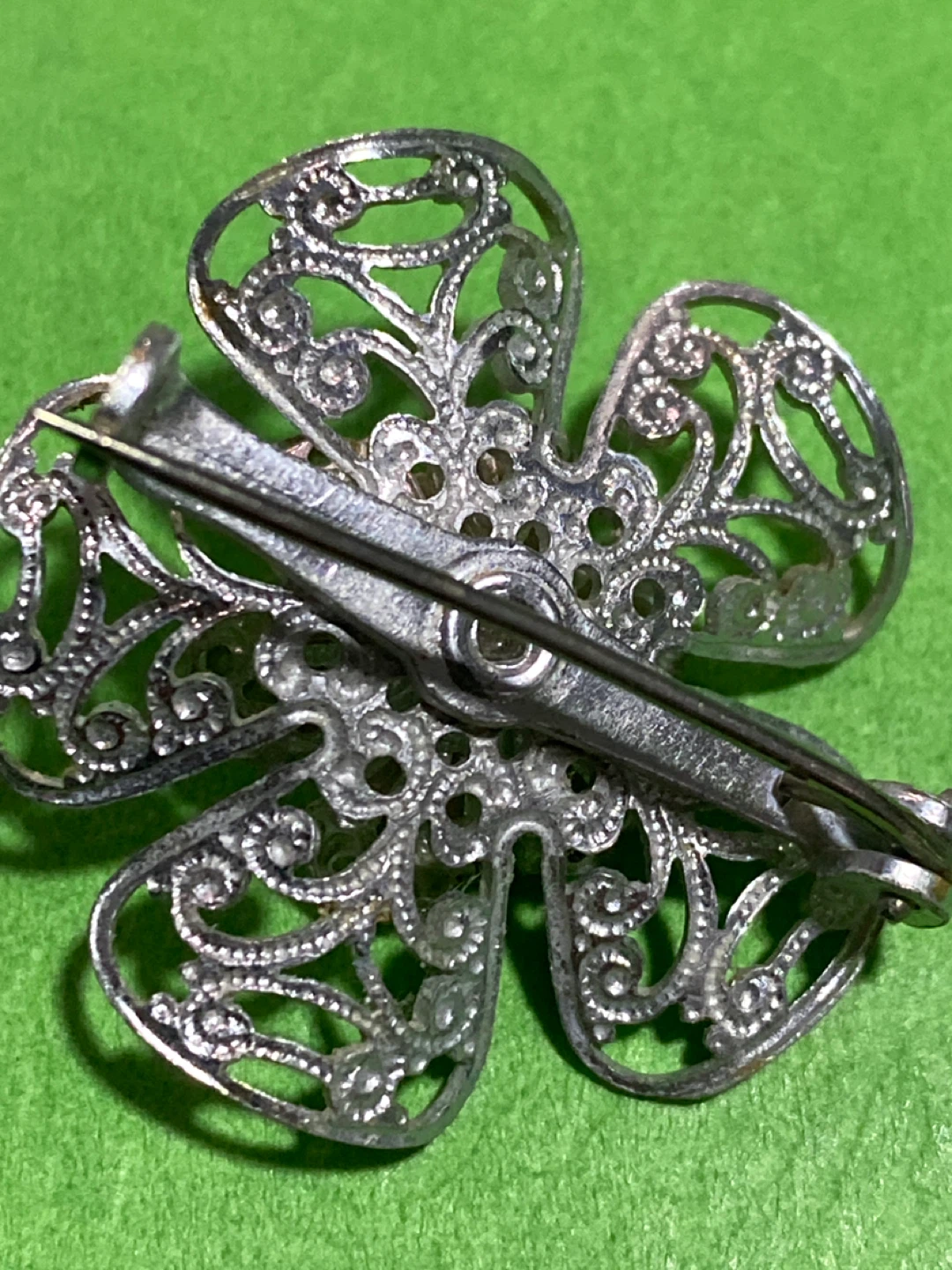 Vintage Filigree Brooch with Windmill Scene - photo 4