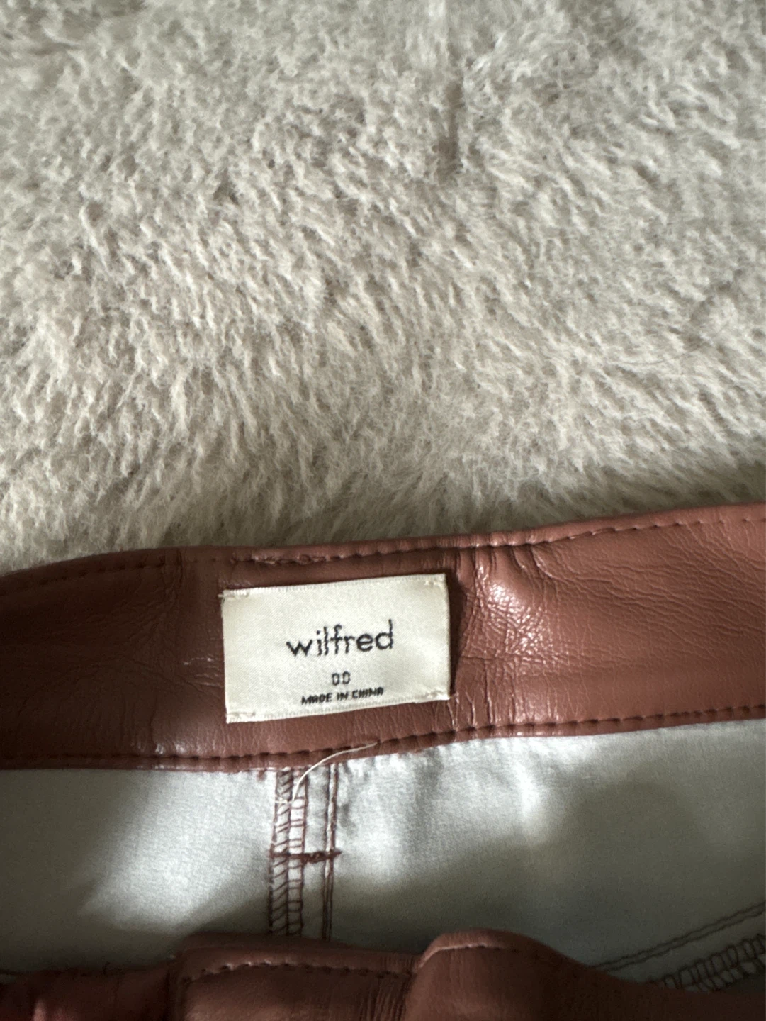 Wilfred Faux Leather Pants size 00 - photo 3