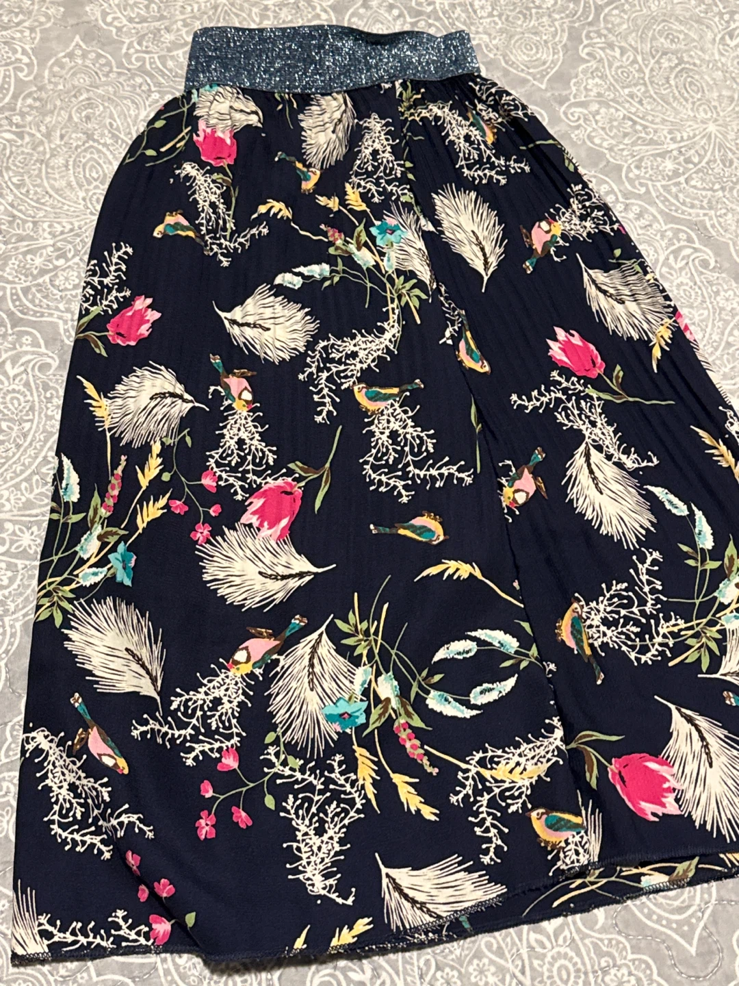 Women's Navy Floral Print Maxi Skirt - photo 2
