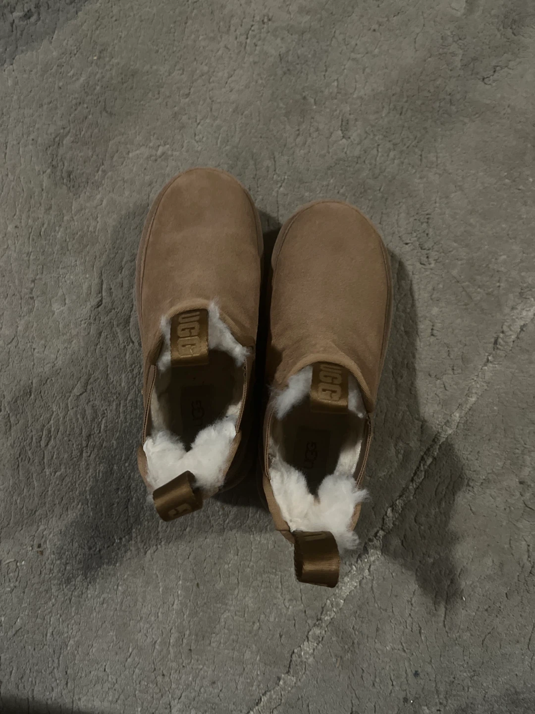 UGG Brown Suede Platform Chelsea Boots