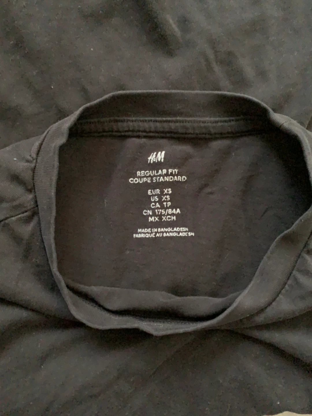 H&M XS Black T-Shirt - ***Has TWO holes*** - photo 2