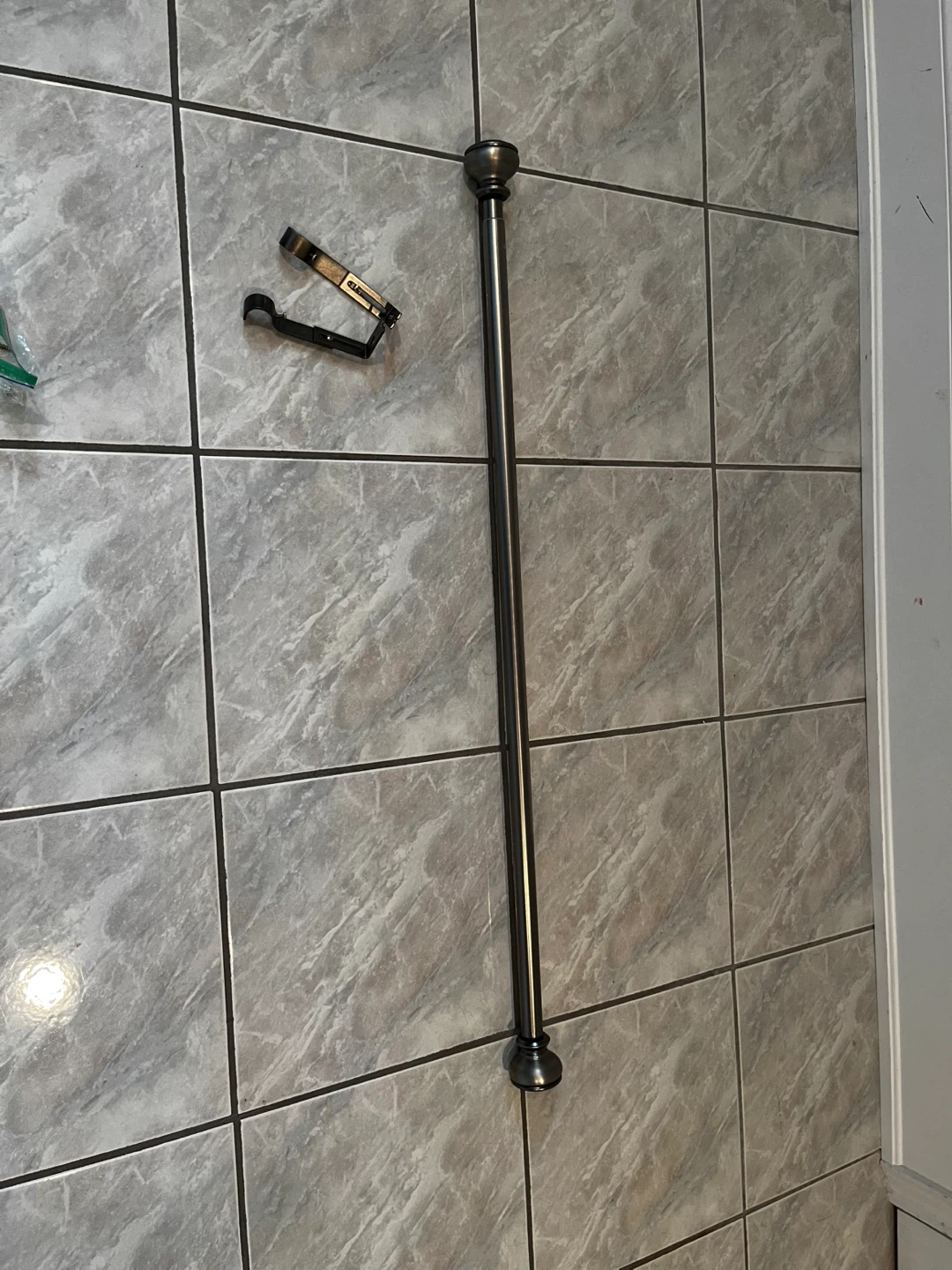 Dark Metal Curtain Rod with Finials
