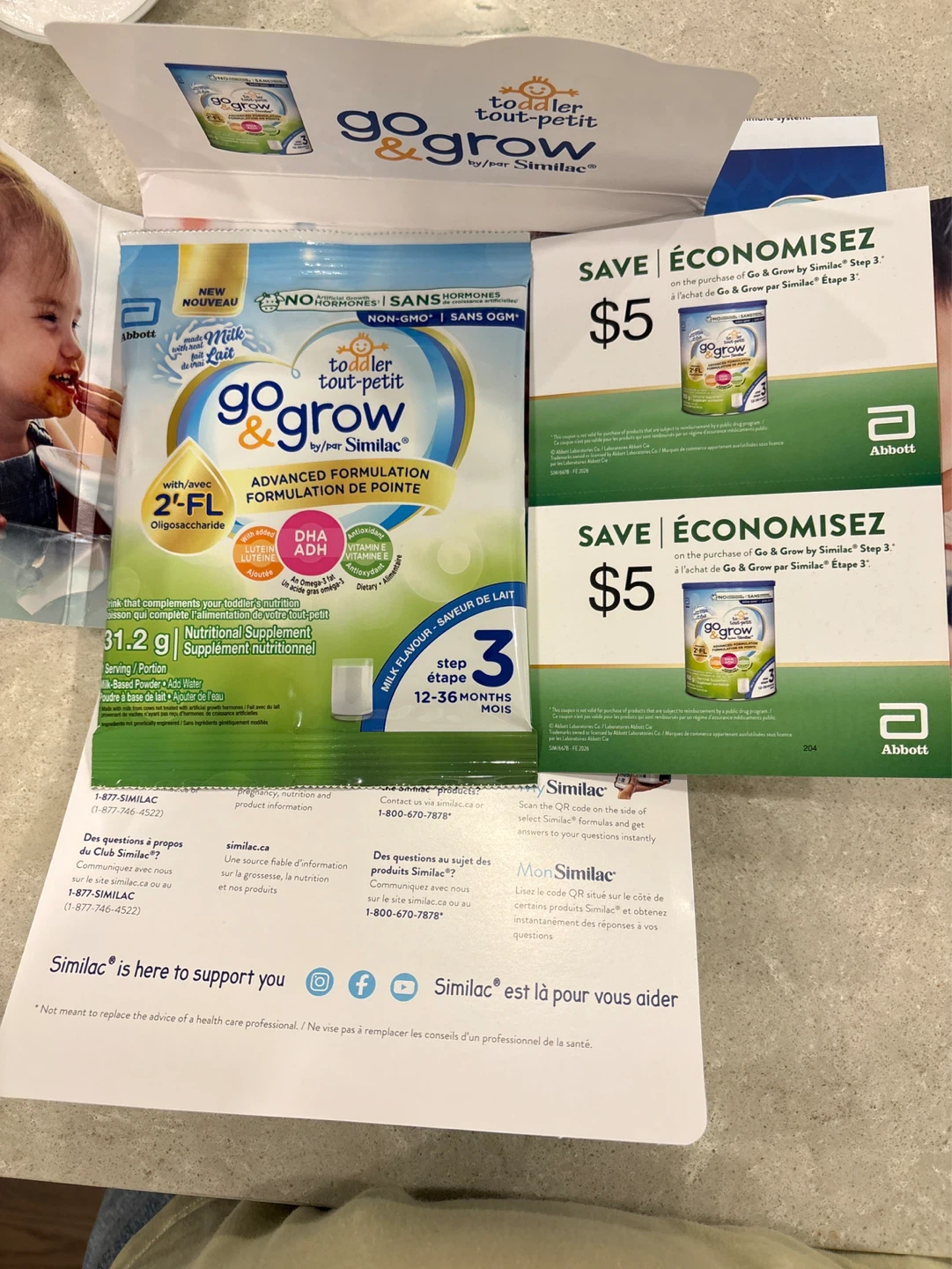Sample Similac Go & Grow Toddler Supplement 31.2g & Coupon