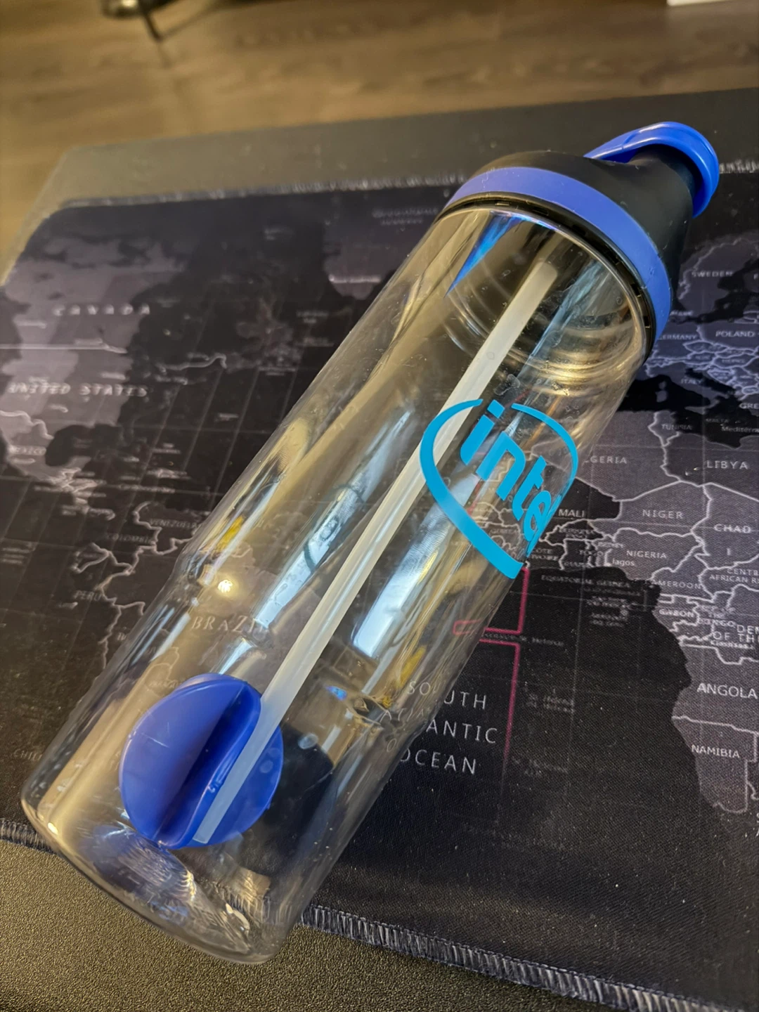 Intel Shaker Bottle with Straw