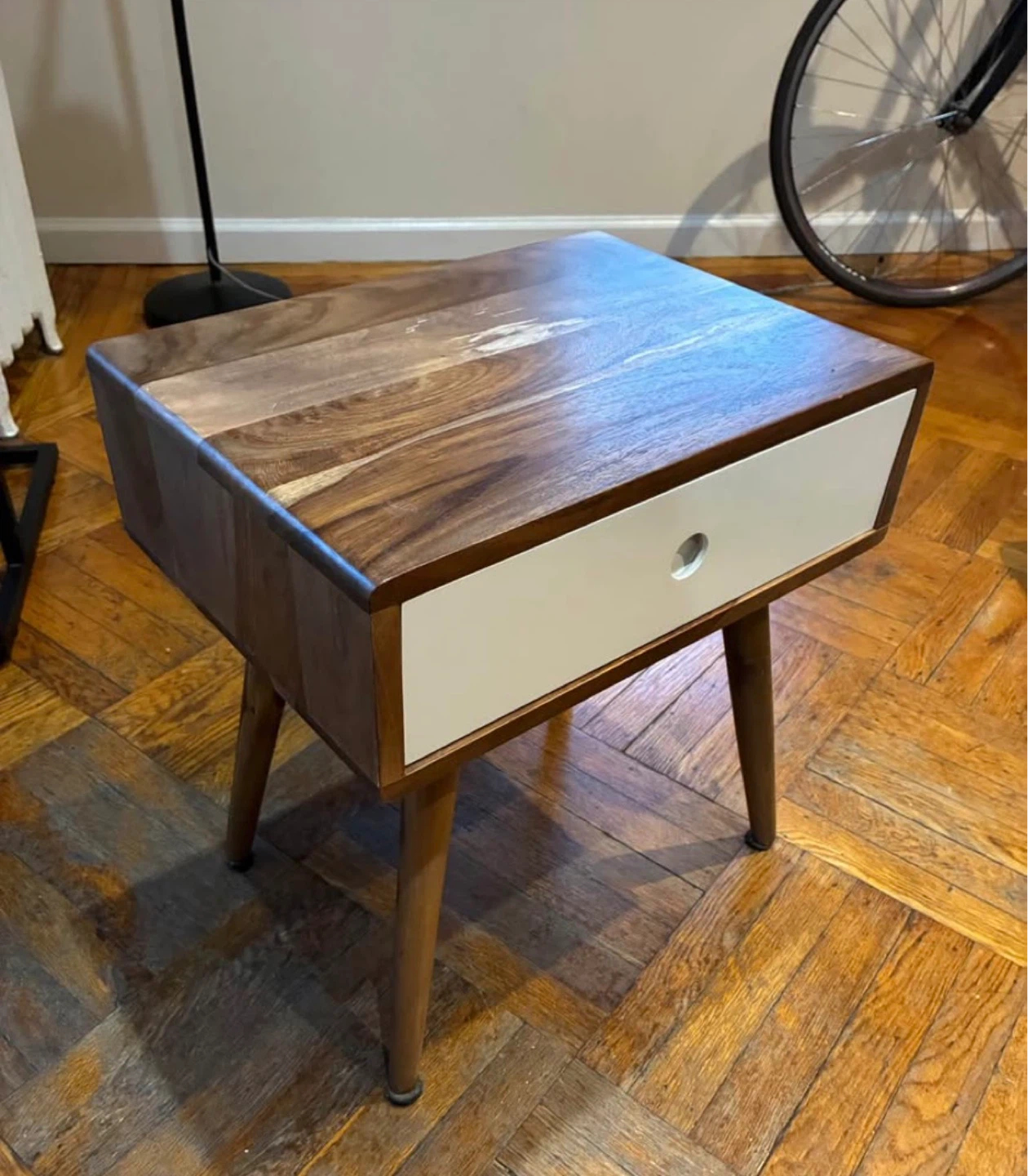 Mid-Century Modern Style End Table with Drawer - photo 3
