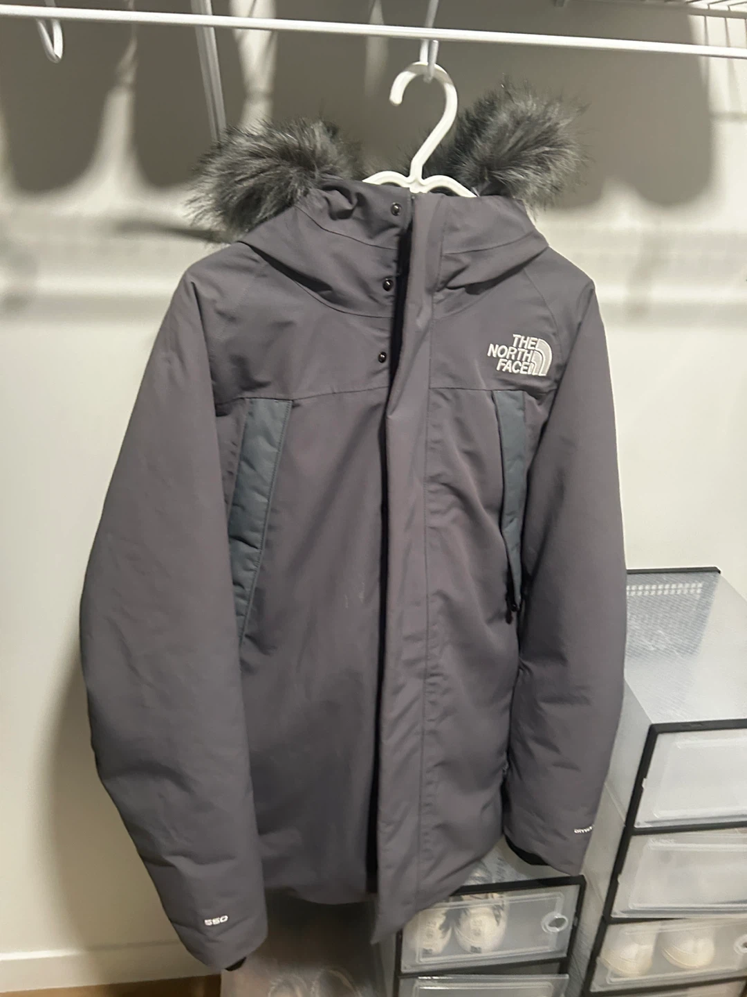 The North Face Grey Parka with Fur Hood