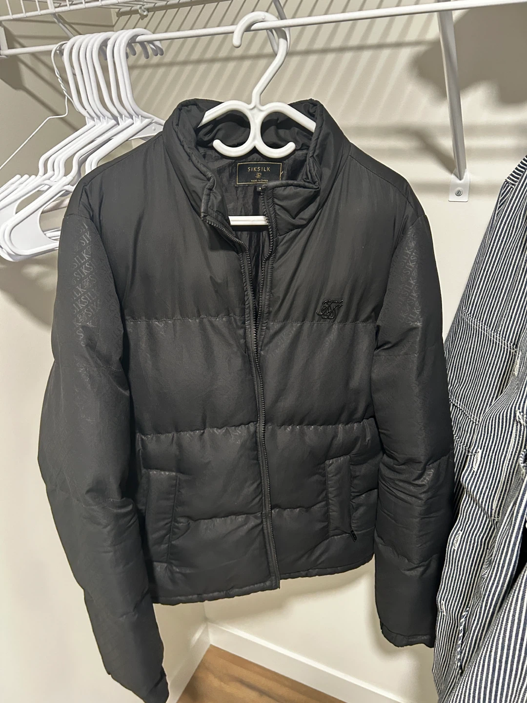 Siksilk Black Puffer Jacket