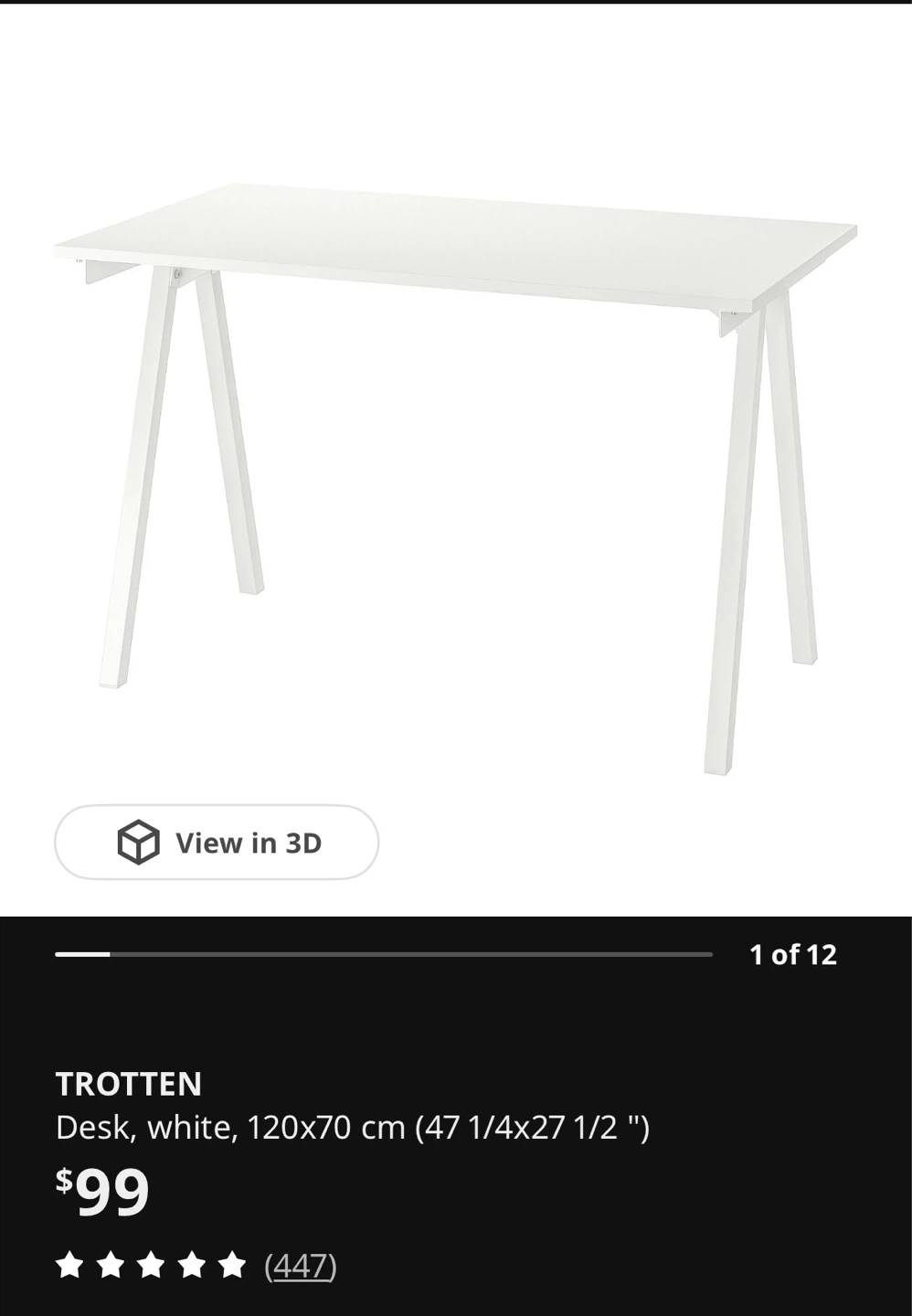 IKEA TROTTEN Desk - White