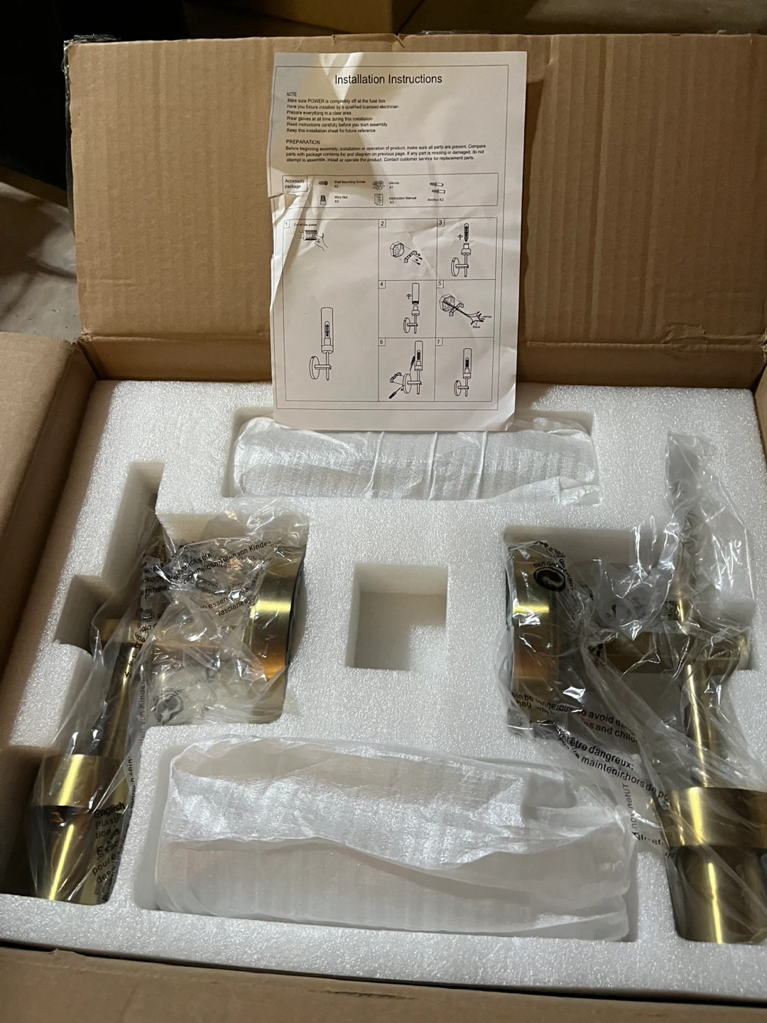 Modern Gold Wall Sconces Set of 2, Hardwired - photo 5