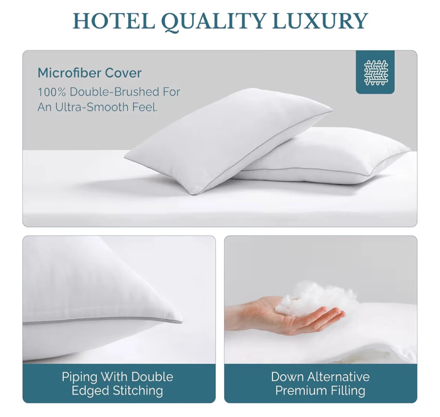 Hotel Quality Luxury Down Alternative Pillow - photo 3