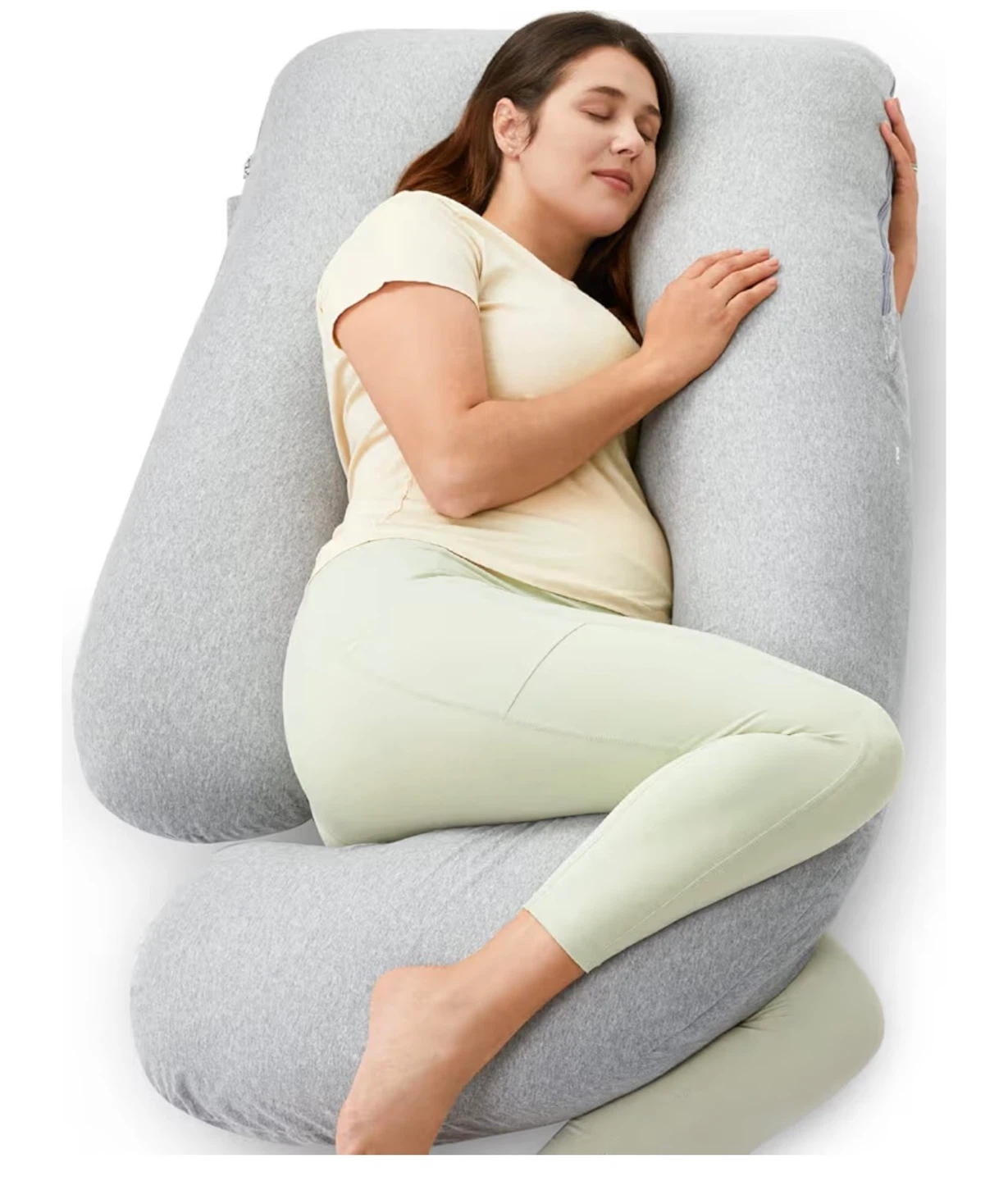Heather Gray U-Shaped Full Body Pillow 57in