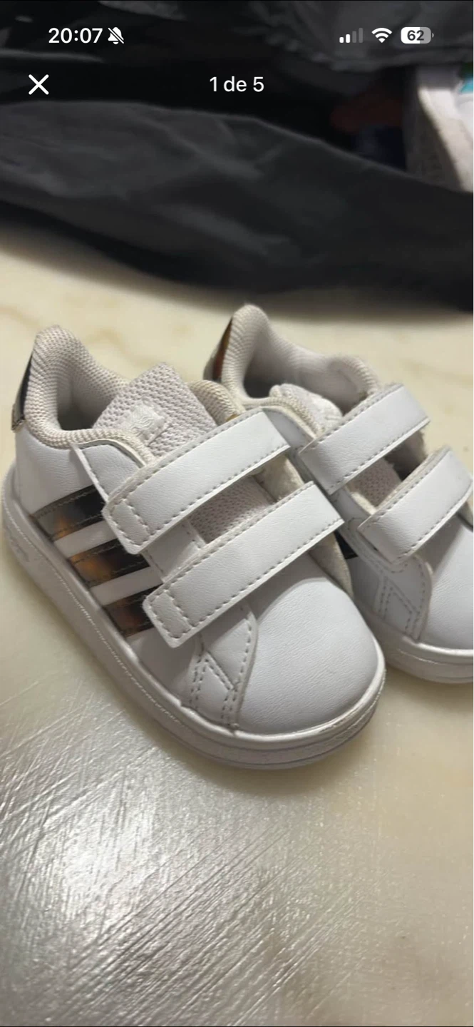 Adidas Kids White Velcro Sneakers