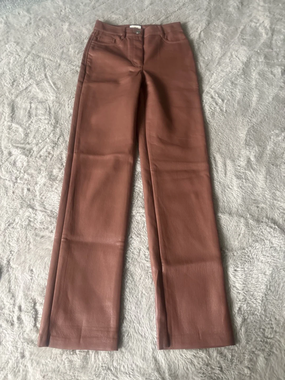 Wilfred Faux Leather Pants - Brown - photo 2