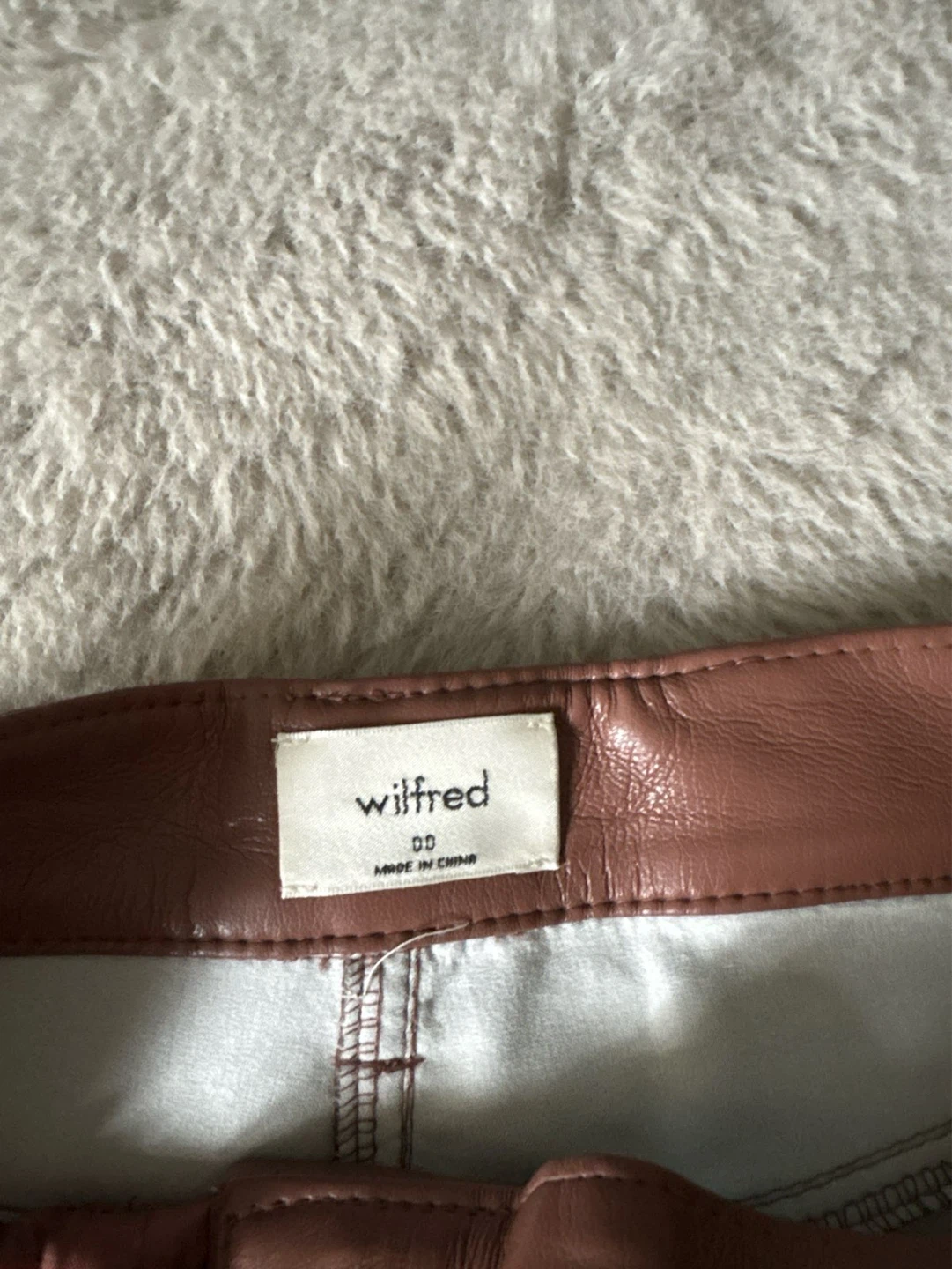 Wilfred Faux Leather Pants - Brown
