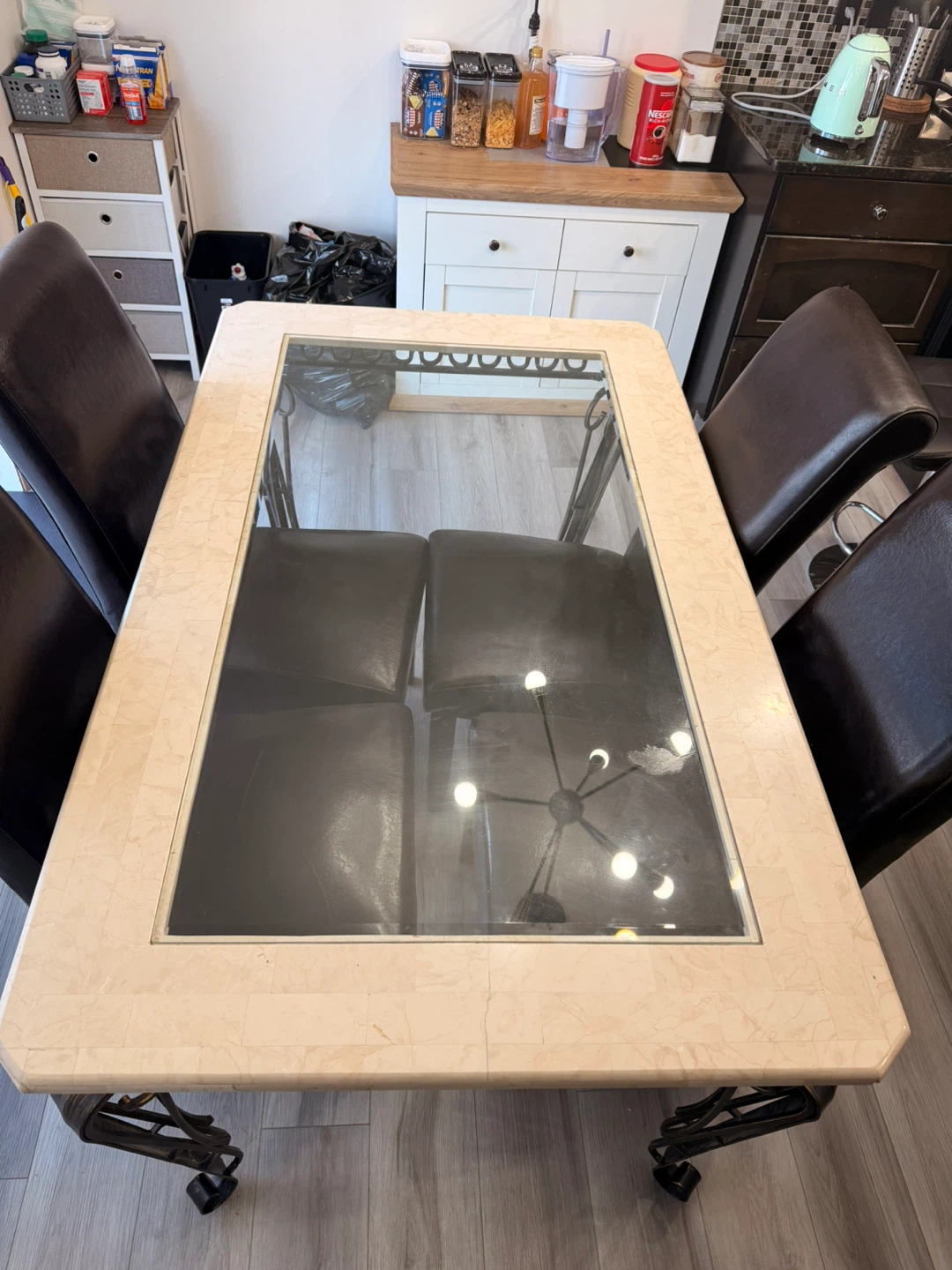Dining Table with Glass Top - photo 2