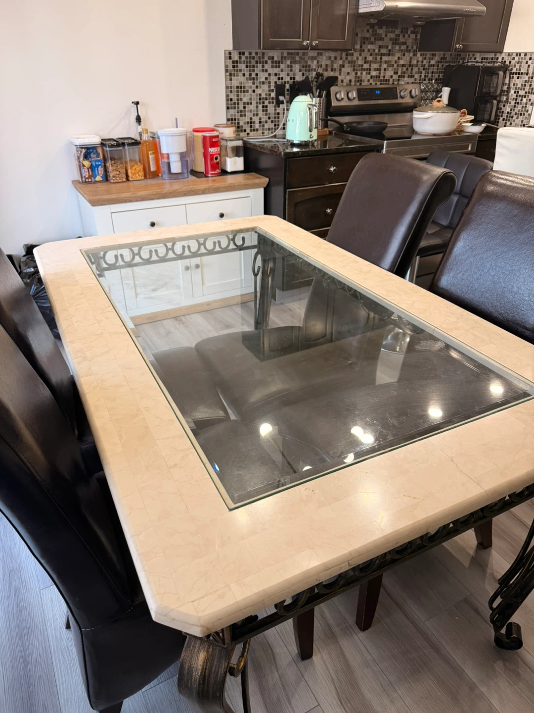 Dining Table with Glass Top