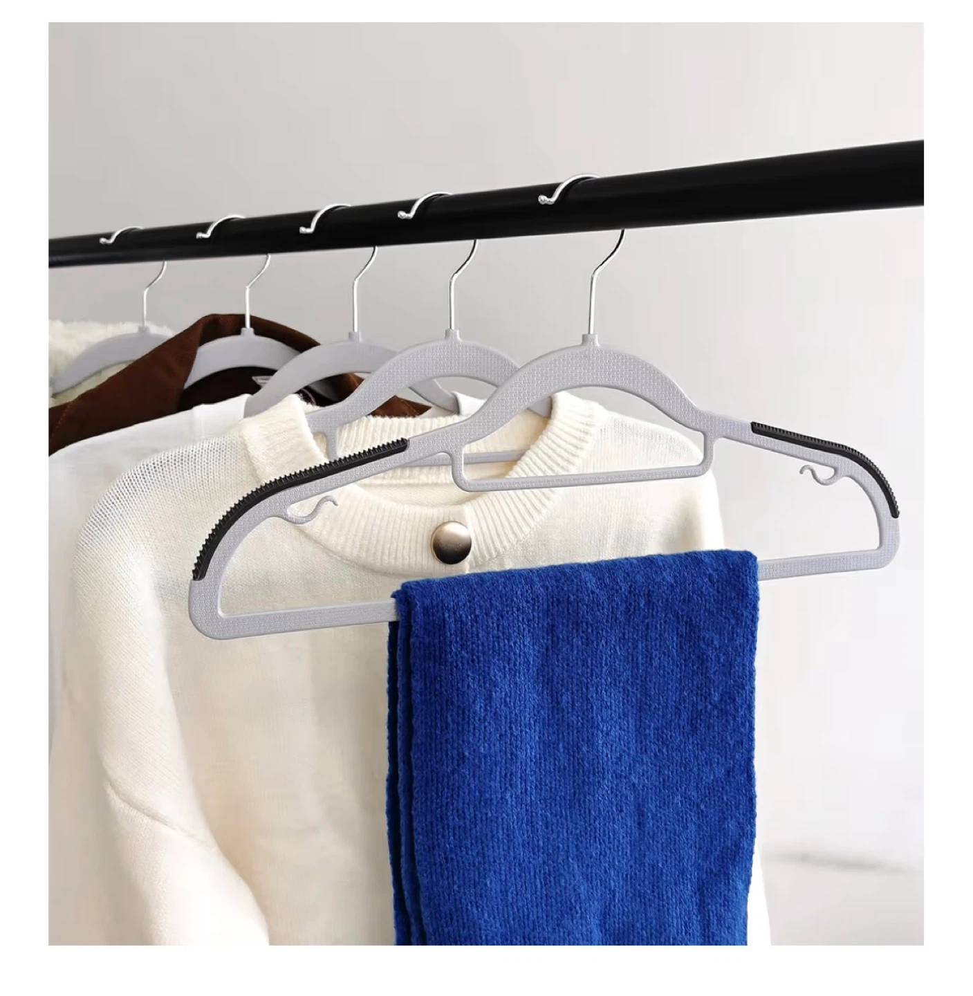 Hangable Winter Coat Sweaters Hangers - Grey Set of 50 - photo 2