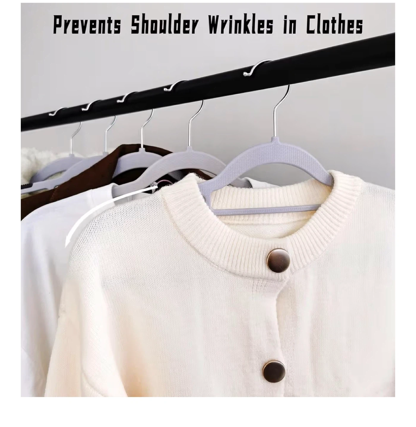 Hangable Winter Coat Sweaters Hangers - Grey Set of 50 - photo 5