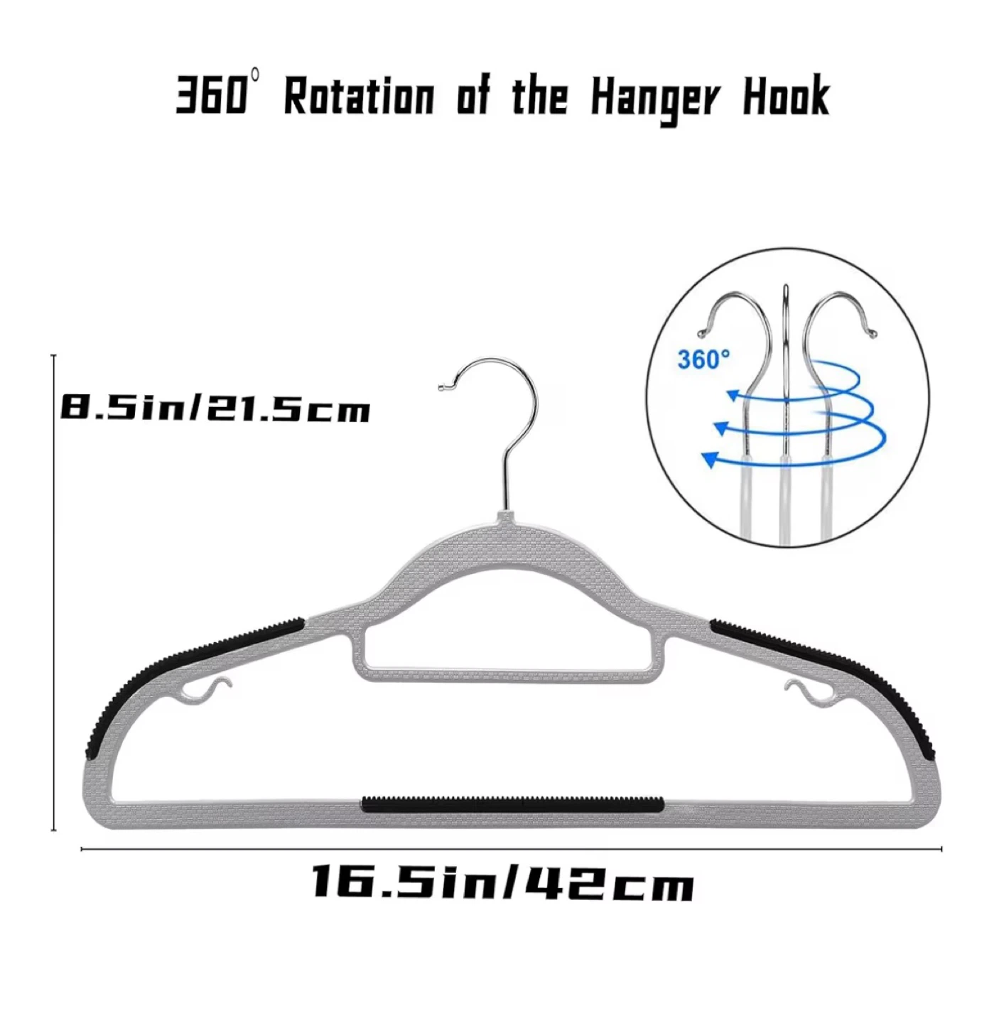 Hangable Winter Coat Sweaters Hangers - Grey Set of 50 - photo 3