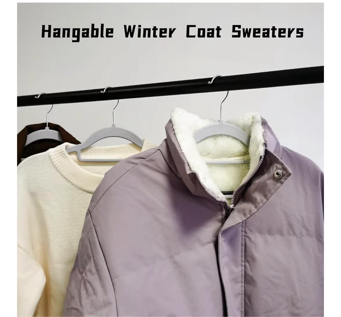 Hangable Winter Coat Sweaters Hangers - Grey Set of 50 - photo 4