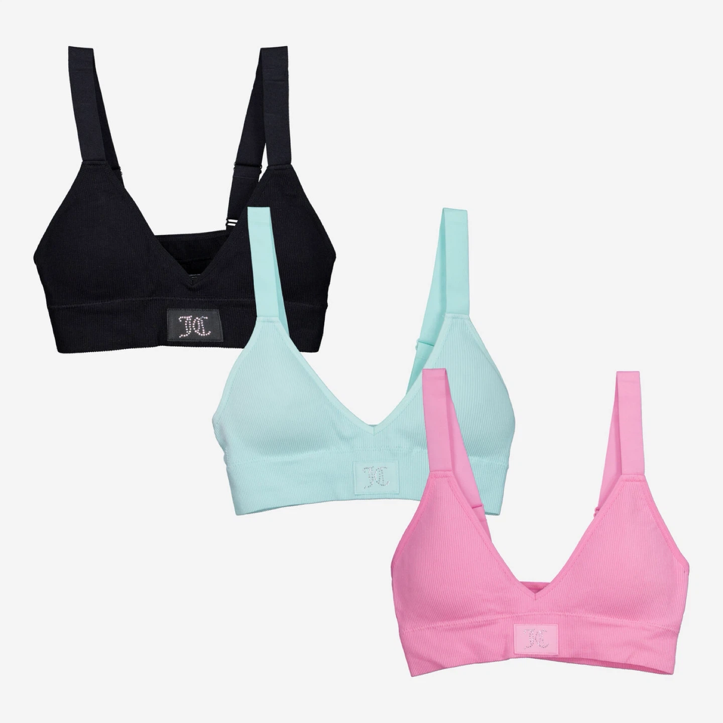 Juicy Couture 3 Pack Bras - L