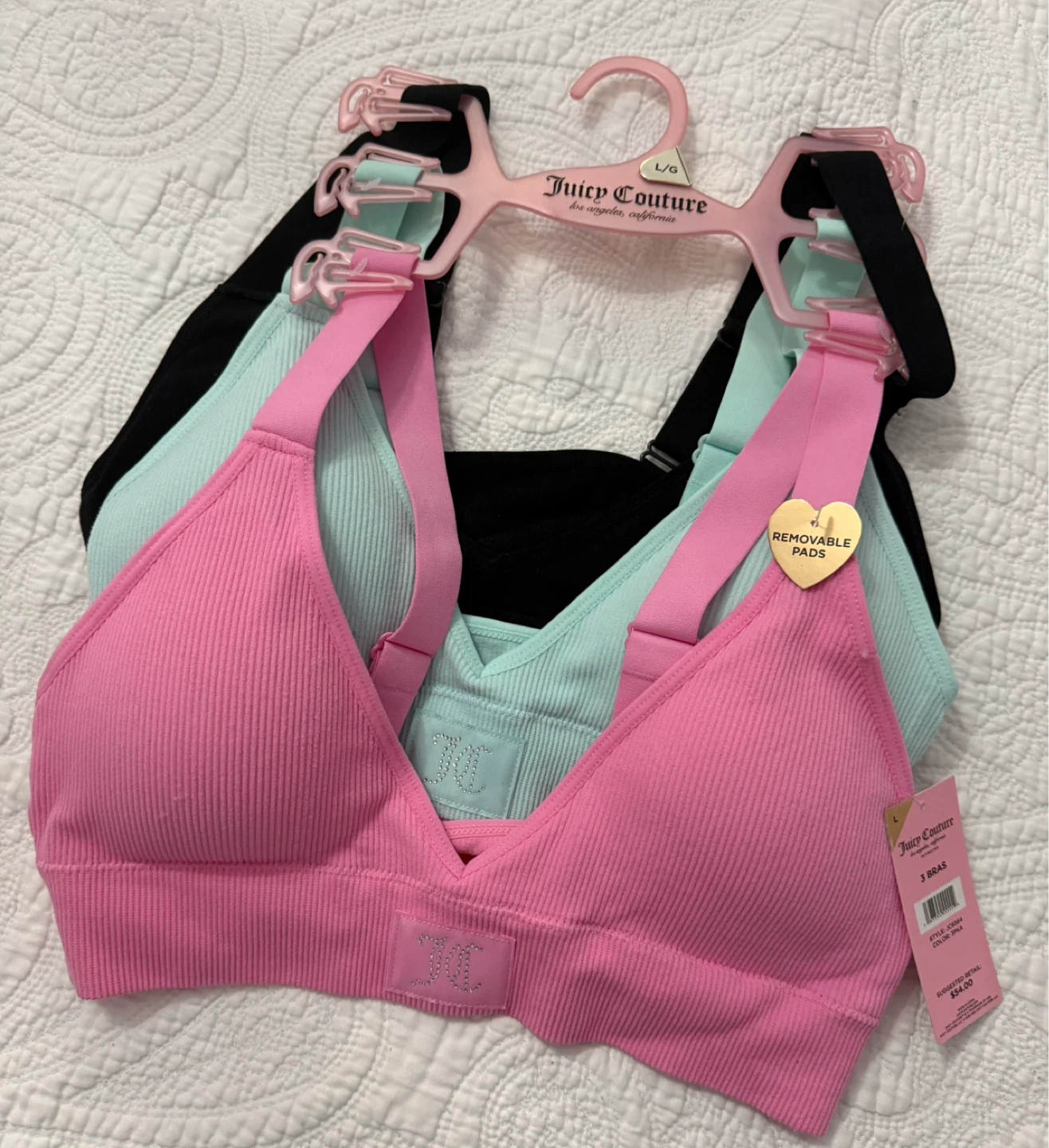 Juicy Couture 3 Pack Bras - L - photo 2