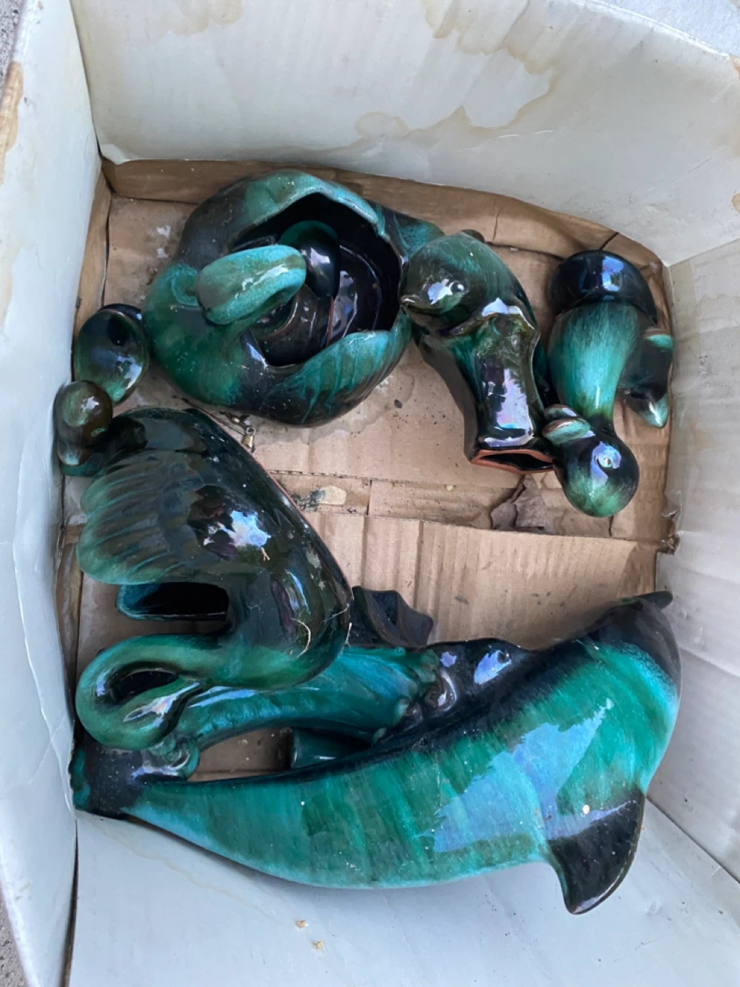 Vintage Ceramic Fountain Components