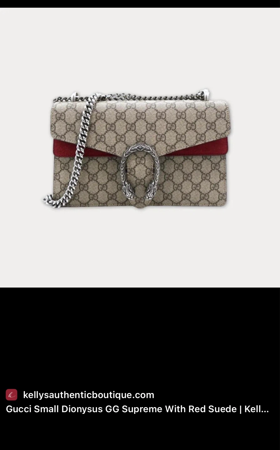 Gucci Dionysus GG Supreme With Red Suede Small Shoulder Bag - photo 4