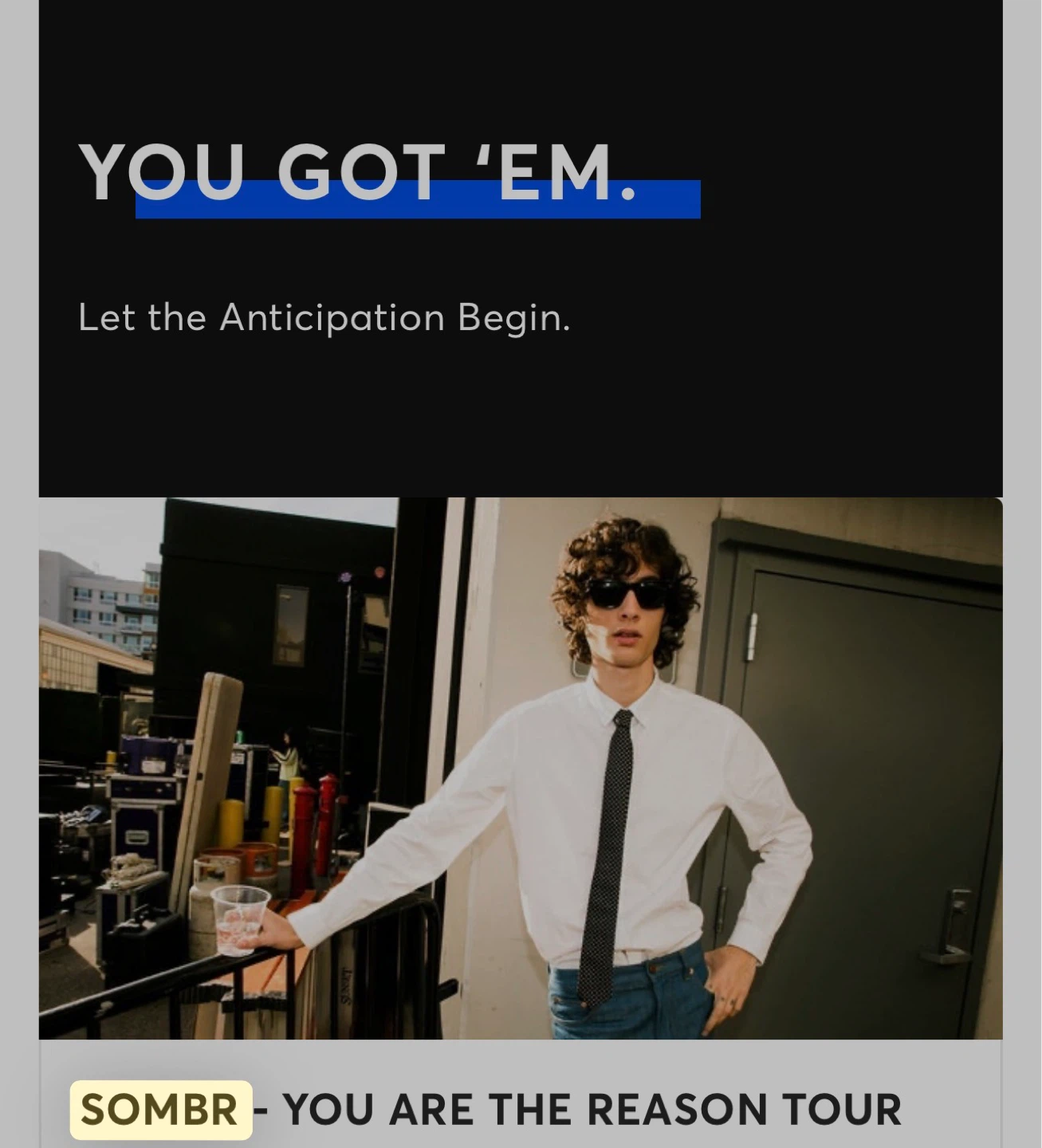 SOMBR - You Are The Reason Tour Tickets - September 29th, 2026