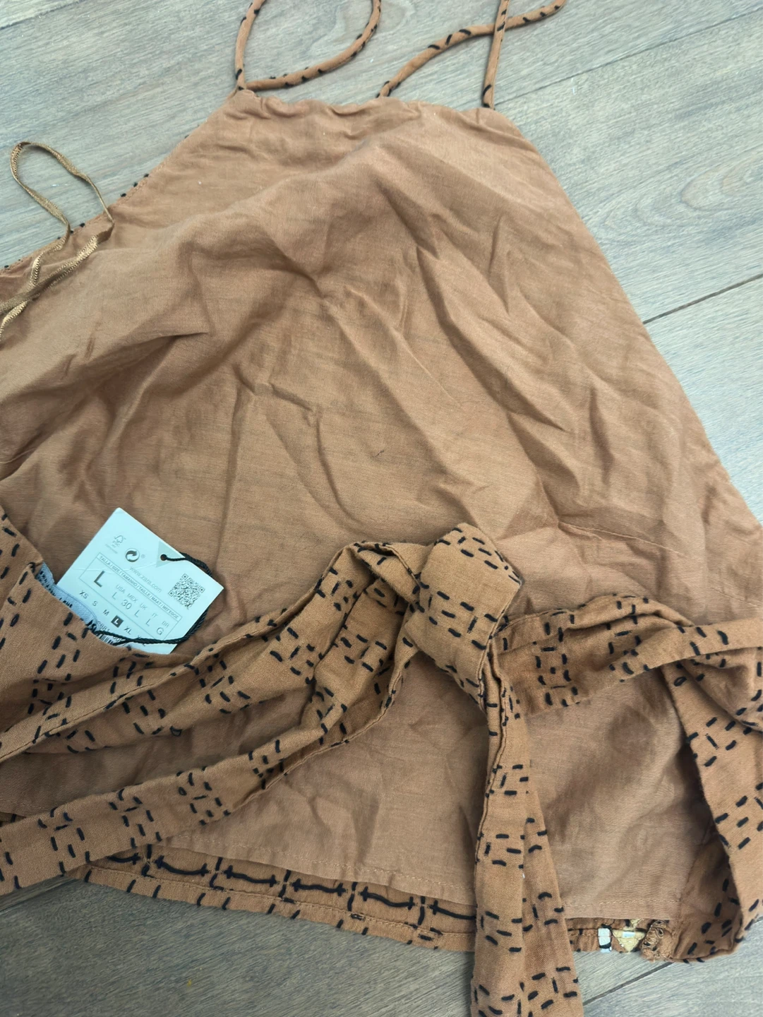 New Zara Brown Printed Top - photo 2
