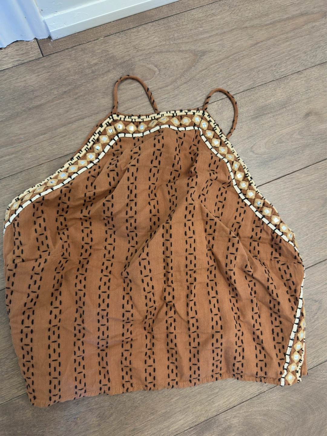 New Zara Brown Printed Top