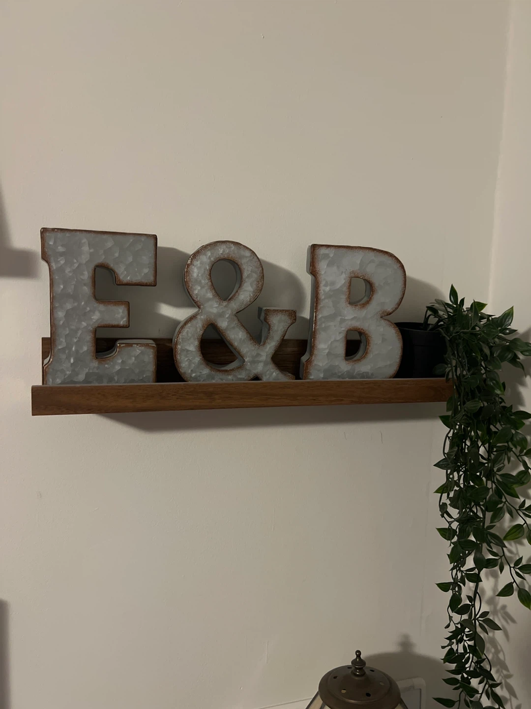 “E & B” Metallic Letters