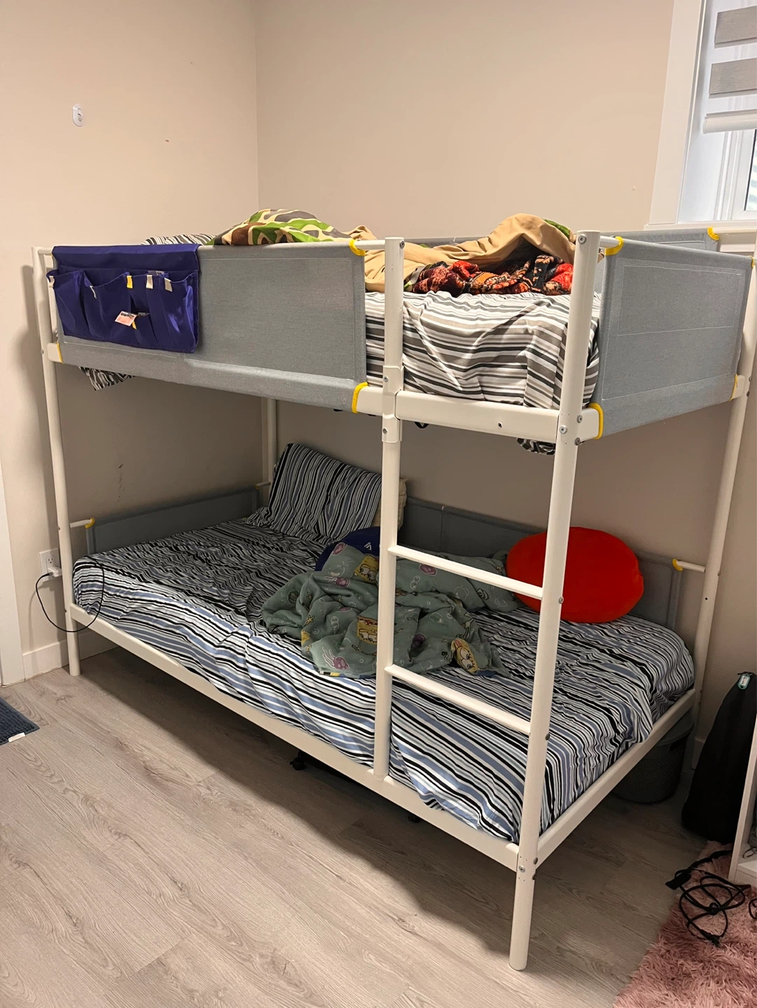 Two White Metal Bunk Bed( without Mattresses
