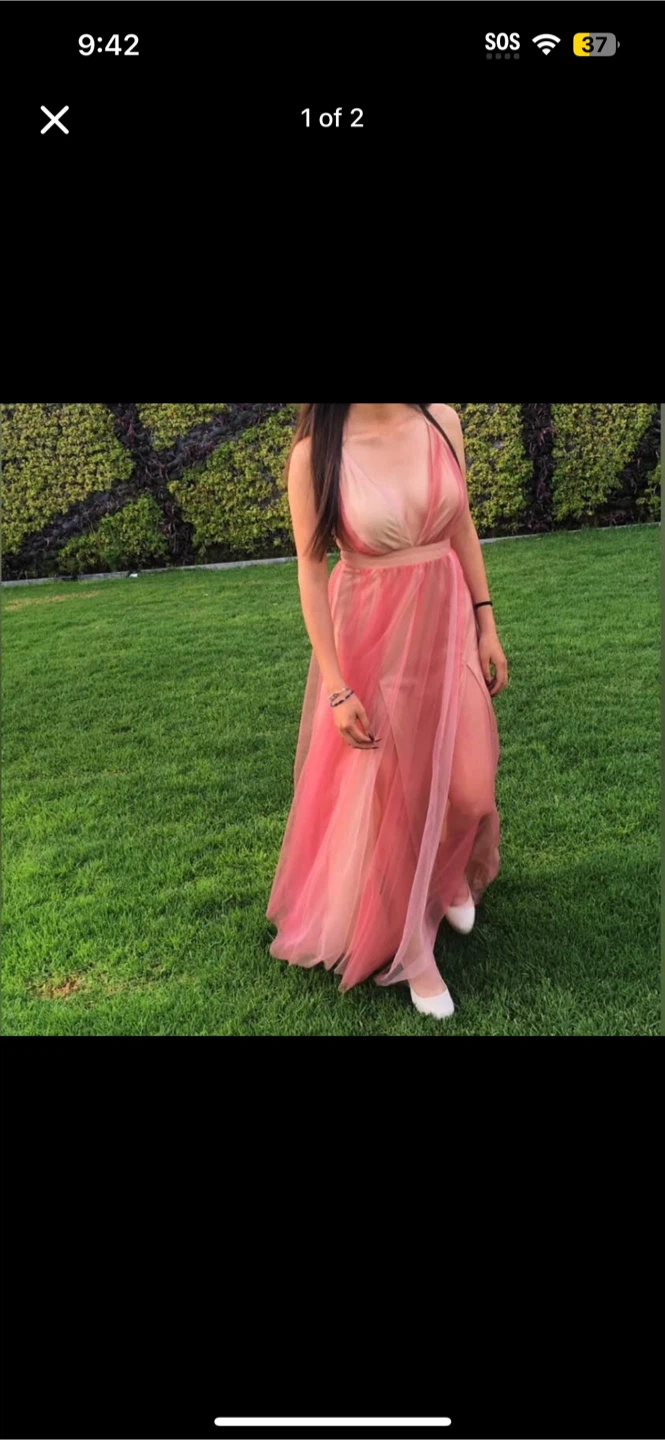 Pink long dress