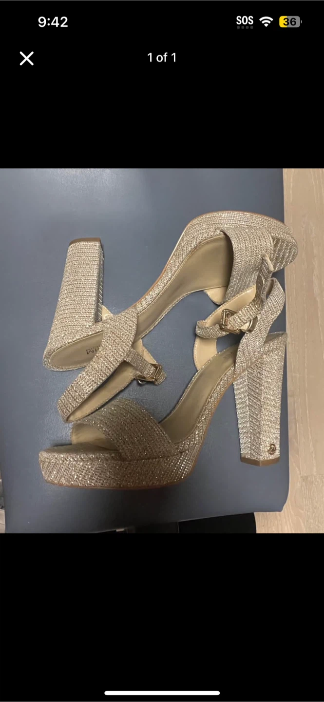 MK gold heels size 6