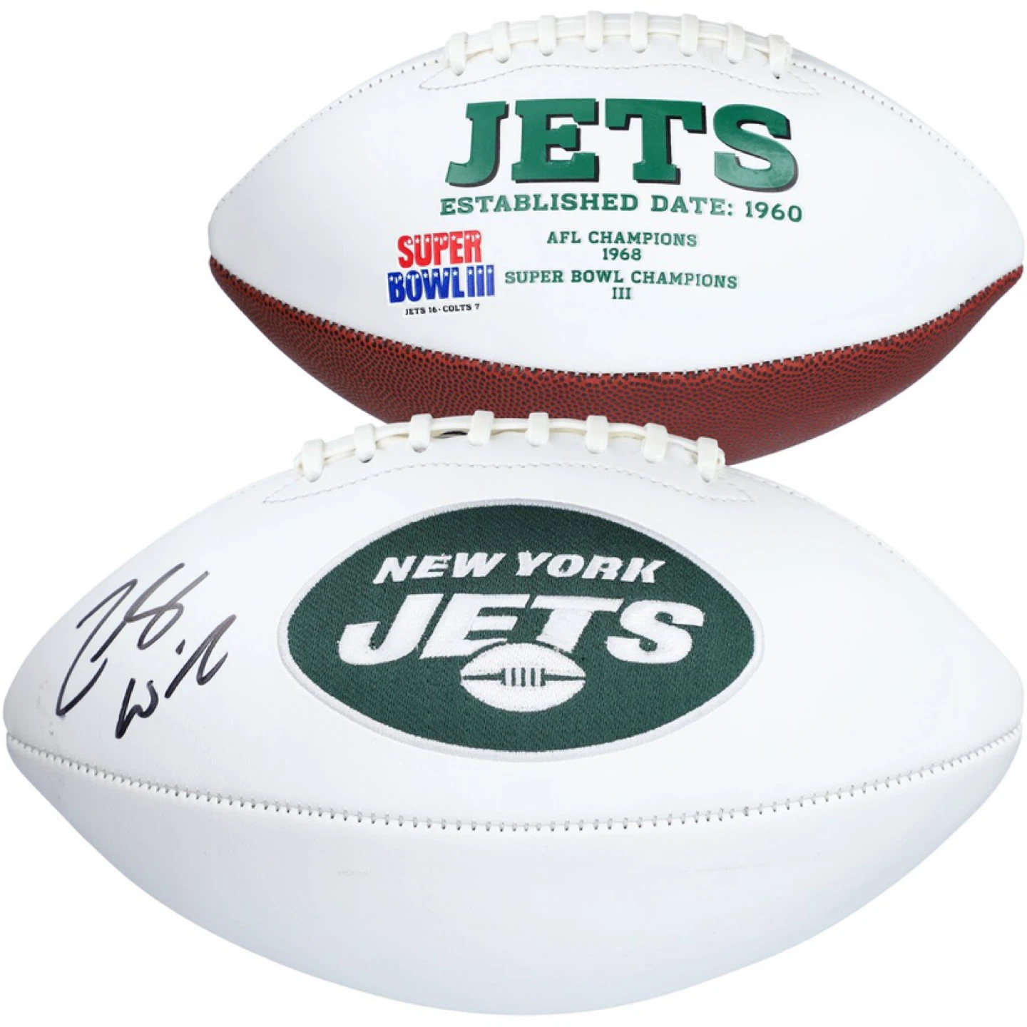 Zack Wilson New York Jets Autographed White Panel Football