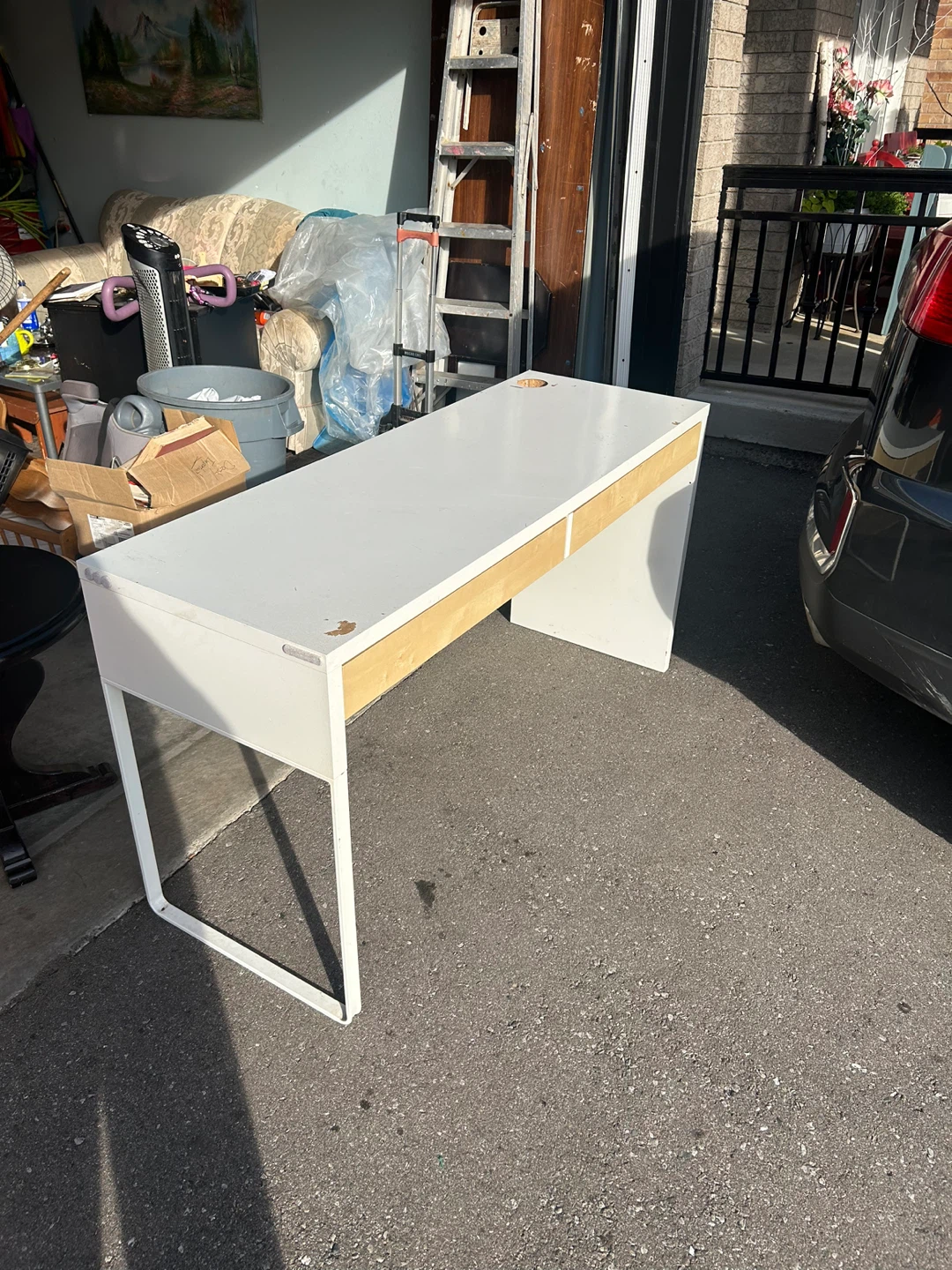 White Desk with Drawers