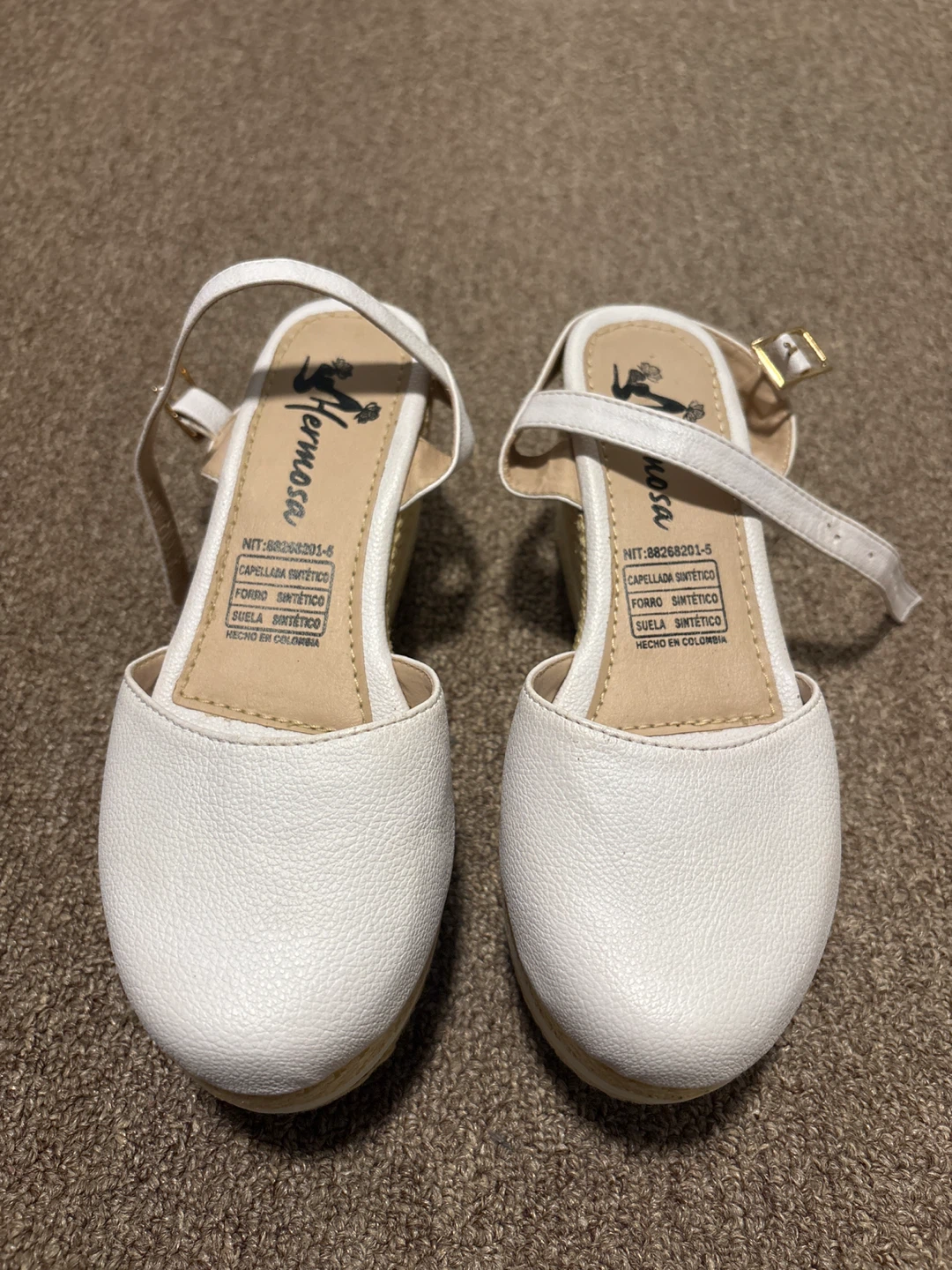 Hermosa White Wedge Espadrille Sandals