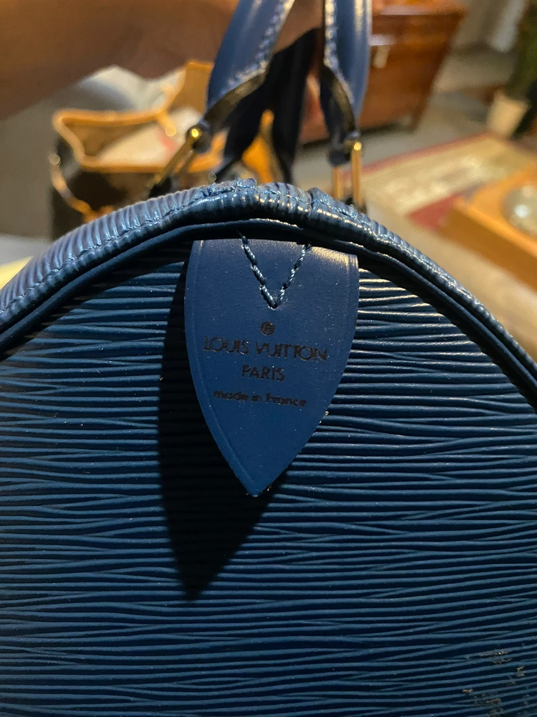 Louis Vuitton Speedy 30 Blue Epi Leather Bag
