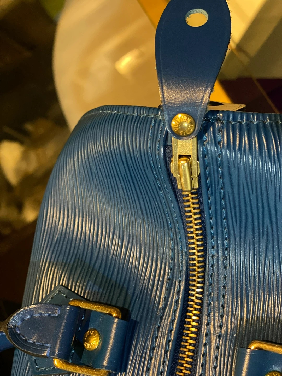 Louis Vuitton Speedy 30 Blue Epi Leather Bag - photo 4