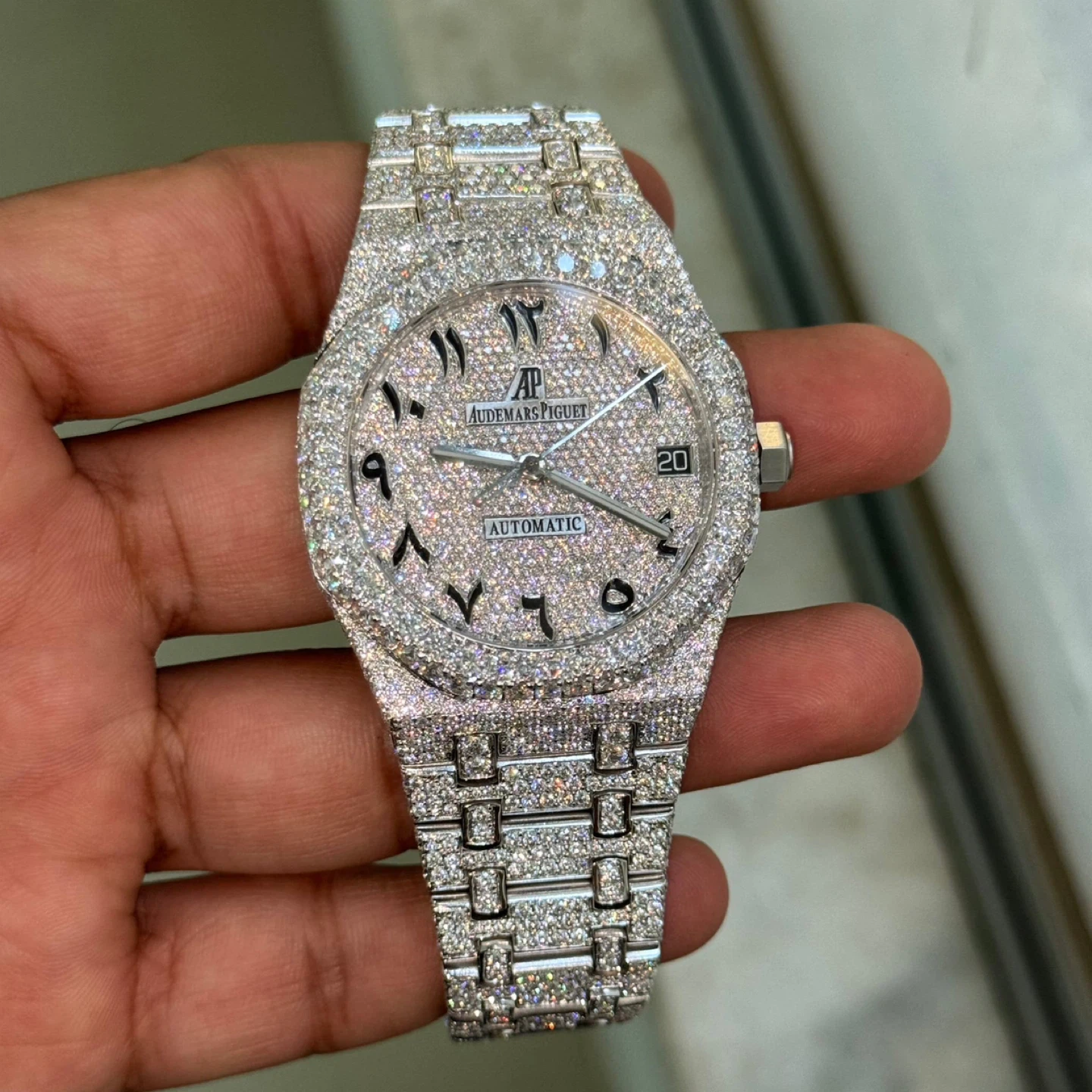 Iced Out Moissanite Watch