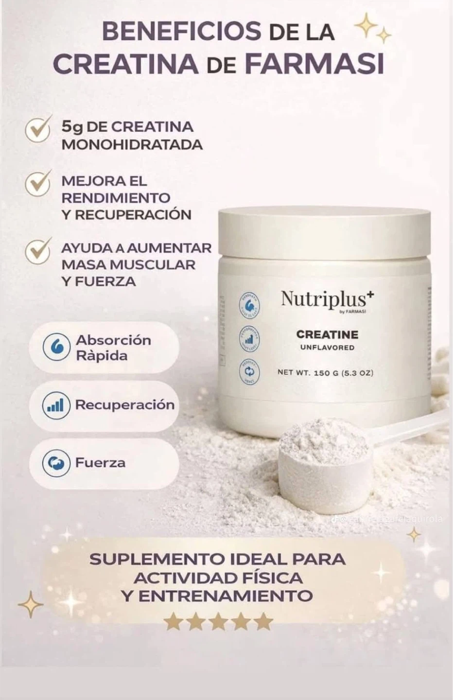 Nutriplus by Farmasi Creatine Powder (Unflavored, 5.3 oz) - photo 3